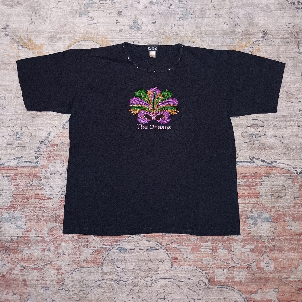 Vintage New Orleans The Orleans Rhinestone Women's Top Size Large
